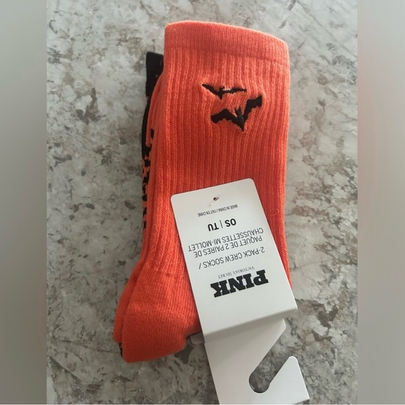 VS PINK Halloween Bat and Boo 2-Pack Crew Socks - Picture 2 of 4